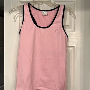 Racerback Tank Top by So Sporty size L. Pink with black trim. Super cute.